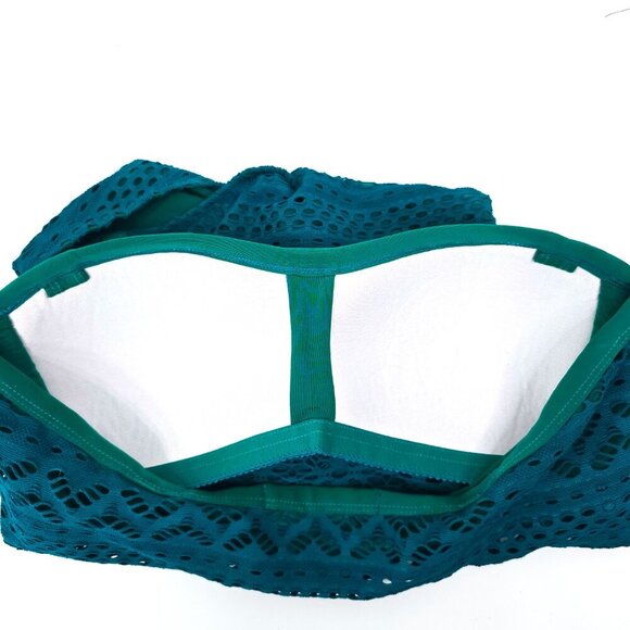 Lookbook Store Deep Emerald Green Eyelet One Piece Swimsuit - Picture 8 of 10